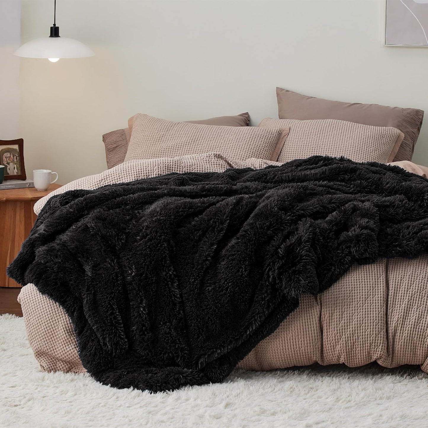 Bedsure GentleSoft Fluffy Fuzzy Faux Fur Throw Blanket for Couch, Soft Sherpa Fleece Cozy Gifts for Women, Plush Bed Blanket Room Decor for Men, Thick Warm Minky Teen Gifts Winter Bedding