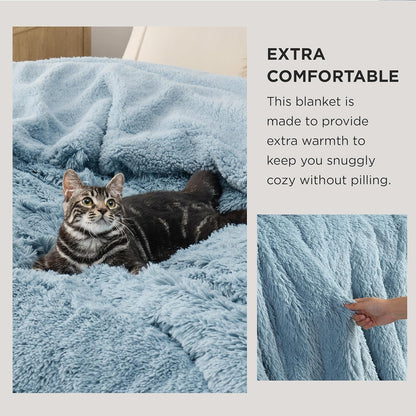 Bedsure GentleSoft Fluffy Fuzzy Faux Fur Throw Blanket for Couch, Soft Sherpa Fleece Cozy Gifts for Women, Plush Bed Blanket Room Decor for Men, Thick Warm Minky Teen Gifts Winter Bedding