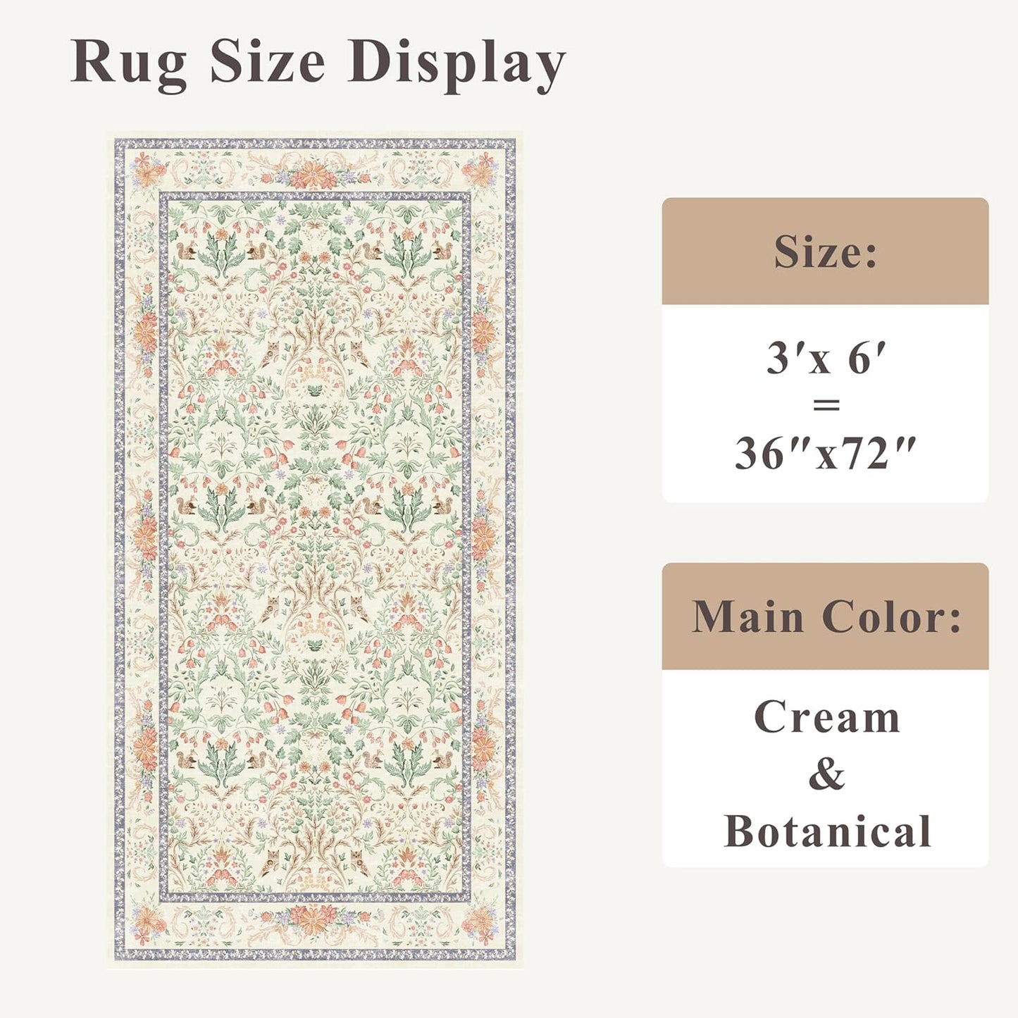 2x3 Washable Non-Slip Area Rug - Soft Low Pile Throw Rug for Kitchen Entryway Bedroom - Modern Indoor Door Mat with Rubber Backing (Beige Grey) - Colors B
