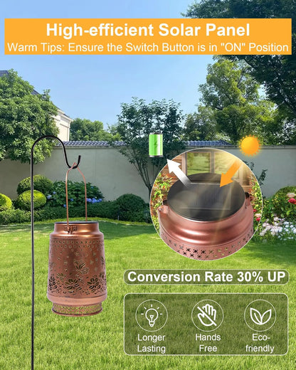 Solar Lanterns Outdoor Waterproof Hummingbird Elegant Garden Decor Birthday Gifts for Women Mom Grandma Sister Metal Hanging Solar Lights Outside Gardening Decorations for Backyard, Patio, Lawn, Porch