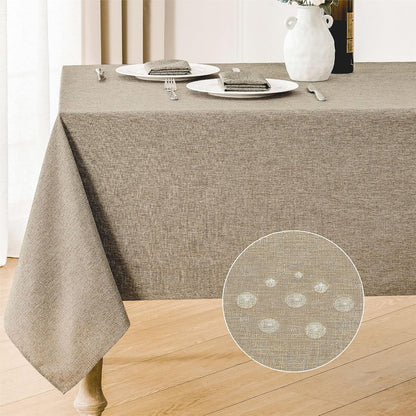 Veblandy Rectangle Tablecloth Waterproof Linen Textured Table Cloth Stain and Wrinkle Resistant Washable, Decorative Fabric Table Cover for Dining, Party and Camping (Sage Green, 52 * 70)