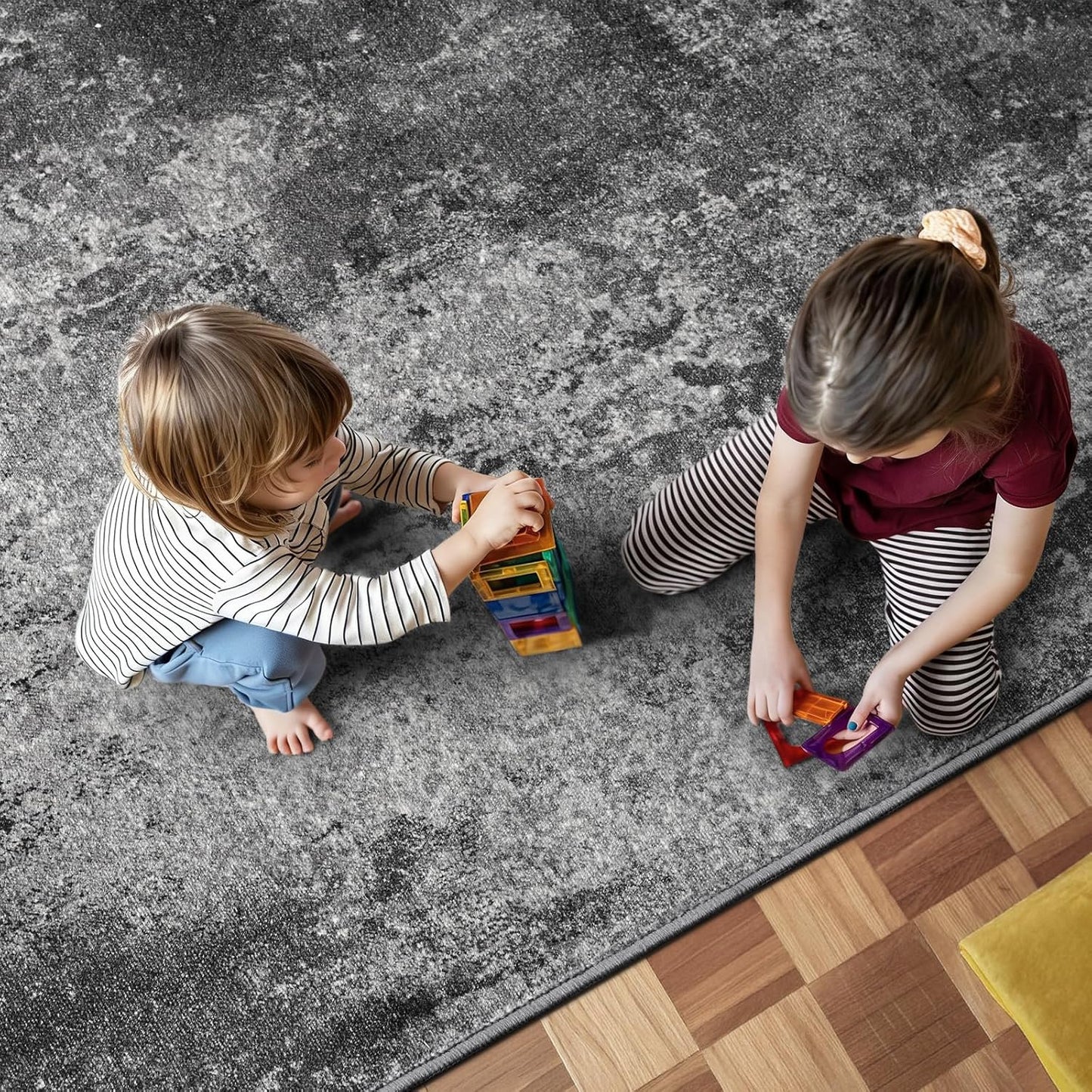 Ompaa 2x6 Rug Runners for Hallways Kitchen Runner Rug Non Slip Washable Grey Long Runner Rugs with Rubber Backing Soft Abstract Carpet Runner for Hallways, Kitchen, Bedroom, Bathroom, Entryway - Colors A