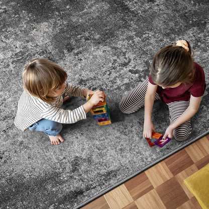 Ompaa 2x6 Rug Runners for Hallways Kitchen Runner Rug Non Slip Washable Grey Long Runner Rugs with Rubber Backing Soft Abstract Carpet Runner for Hallways, Kitchen, Bedroom, Bathroom, Entryway - Colors A