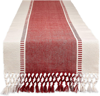 DII Dobby Stripe Woven Table Runner, 13x72-inch, French Blue