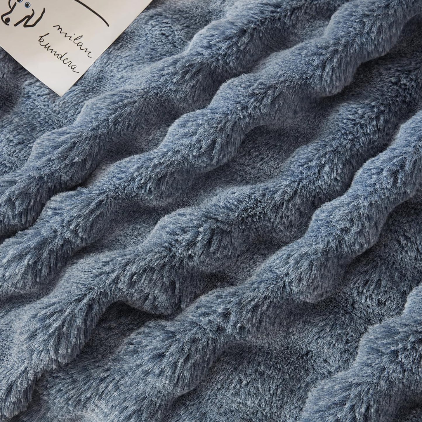 COOVA Faux Fur Throw Blanket for Couch, Cozy Soft and Fuzzy Plush Rabbit Fur Bubble Blanket for Sofa Bedroom Living Room, 50x60 Inches Tie Dye Brown