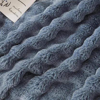 COOVA Faux Fur Throw Blanket for Couch, Cozy Soft and Fuzzy Plush Rabbit Fur Bubble Blanket for Sofa Bedroom Living Room, 50x60 Inches Tie Dye Brown
