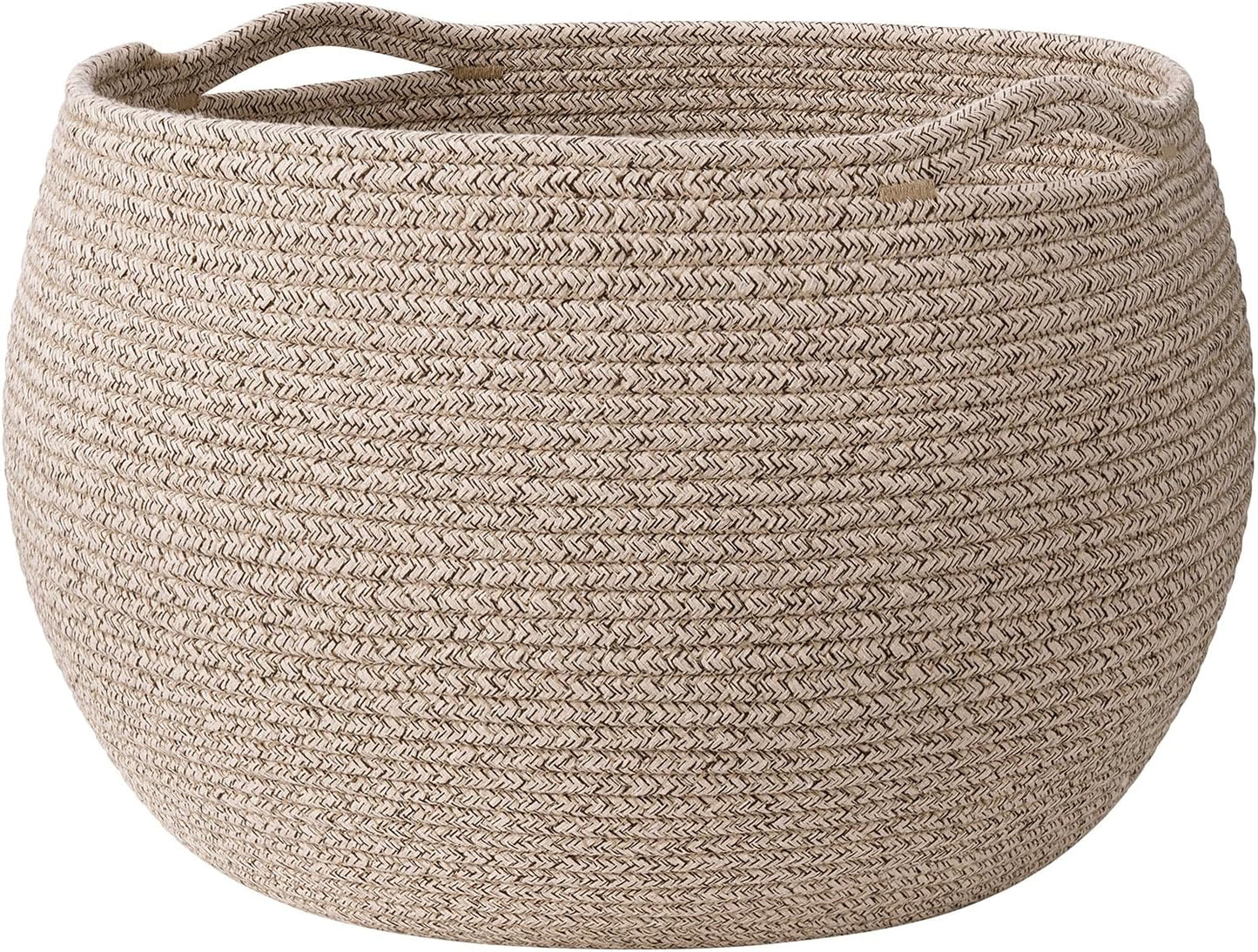 Goodpick Wicker Storage Basket for Living Room, Small Round Woven Basket for Toys, Towel, Bedroom, Children Corner Decoration Plant Baskets Indoor, Jute, 10"D x 8.3"H
