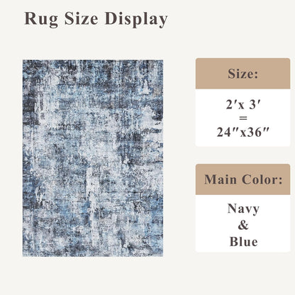 2x3 Washable Non-Slip Area Rug - Soft Low Pile Throw Rug for Kitchen Entryway Bedroom - Modern Indoor Door Mat with Rubber Backing (Beige Grey) - Colors A