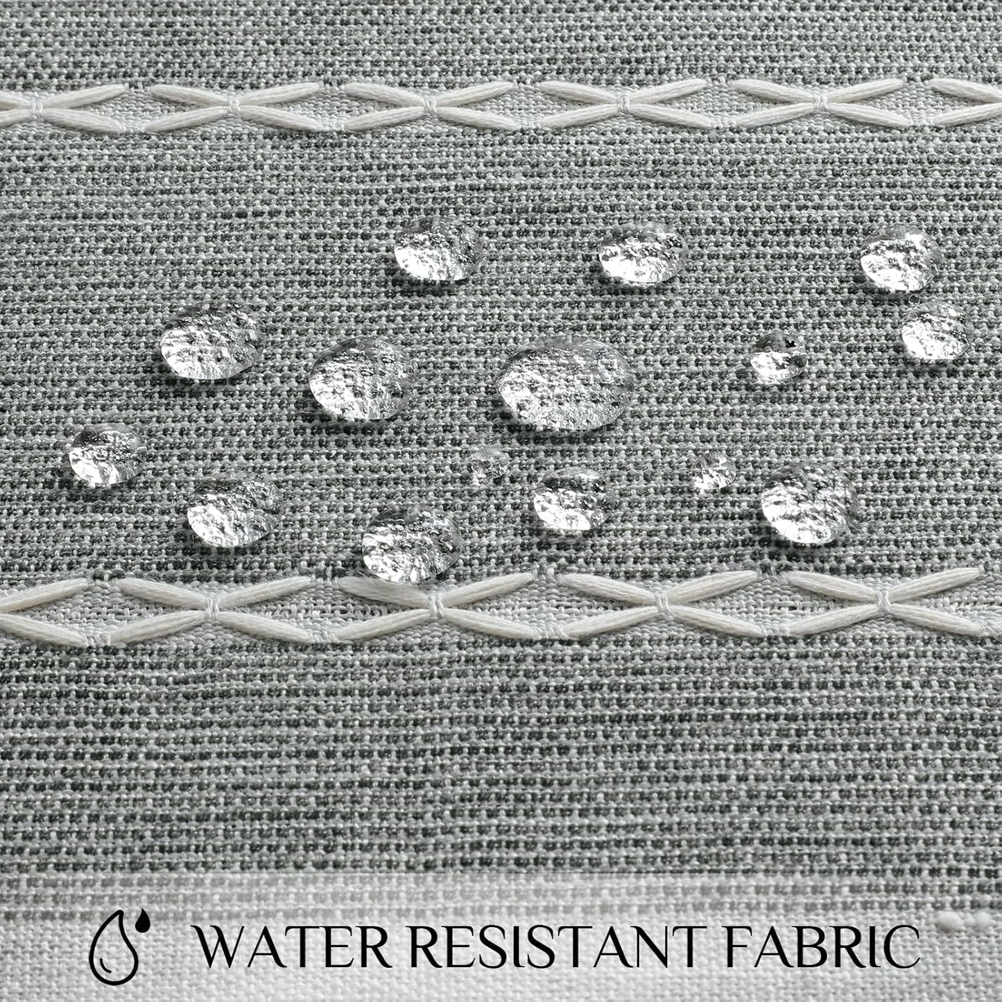 Softalker Outdoor Tablecloth Rectangle, Waterproof Linen Cotton Farmhouse Table Cloths with Tassel, Heavy Weight Wrinkle Free Boho Table Cover for Picnic Camping Dining - 55 x 70 Inch, Coffee Lines