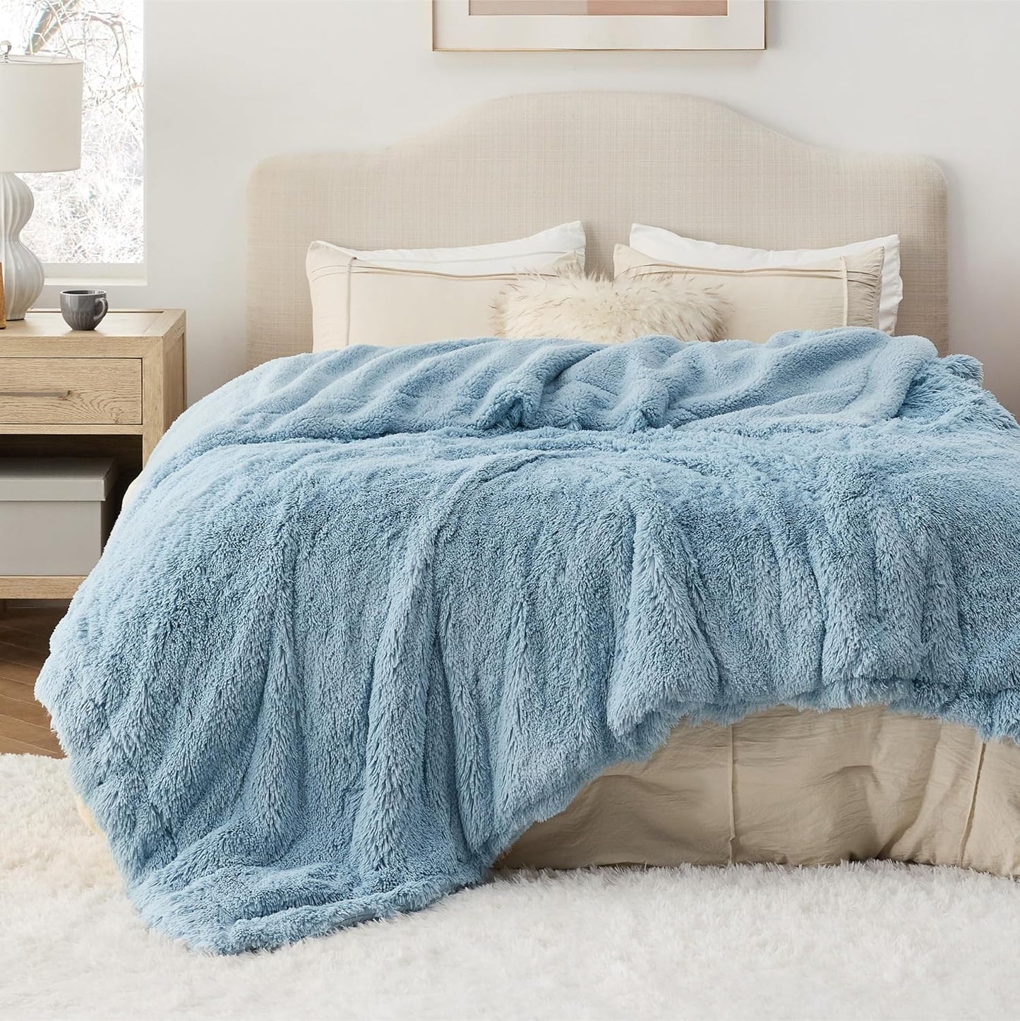 Bedsure GentleSoft Fluffy Fuzzy Faux Fur Throw Blanket for Couch, Soft Sherpa Fleece Cozy Gifts for Women, Plush Bed Blanket Room Decor for Men, Thick Warm Minky Teen Gifts Winter Bedding