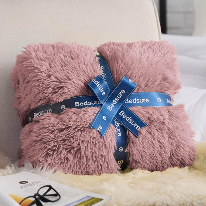 Bedsure GentleSoft Fluffy Fuzzy Faux Fur Throw Blanket for Couch, Soft Sherpa Fleece Cozy Gifts for Women, Plush Bed Blanket Room Decor for Men, Thick Warm Minky Teen Gifts Winter Bedding