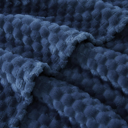 EXQ Home Fleece Throw Blanket for Couch or Bed - 3D Imitation Turtle Shell Jacquard Decorative Blankets - Cozy Soft Lightweight Fuzzy Flannel Blanket Suitable for All Seasons(50"×60",Beige)
