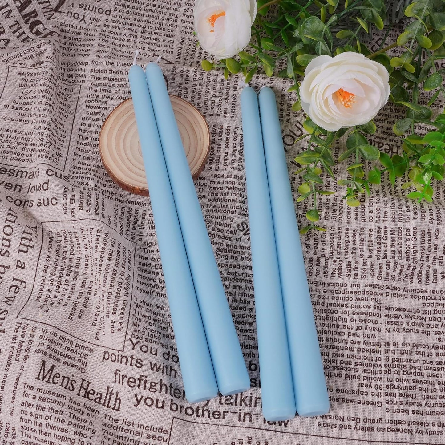 Viyffo Taper Candles, 10 Inch, 4 Pack, Olive Glow – Unscented, Dripless & Smokeless Design, Up to 8 Hour Burn – Long Tall Taper Candlesticks for Wedding, Dinner & Home Decor