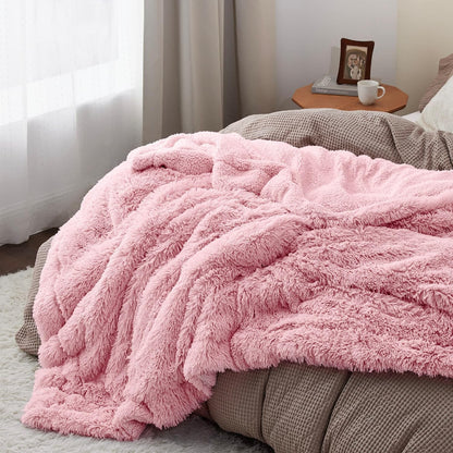 Bedsure GentleSoft Fluffy Fuzzy Faux Fur Throw Blanket for Couch, Soft Sherpa Fleece Cozy Gifts for Women, Plush Bed Blanket Room Decor for Men, Thick Warm Minky Teen Gifts Winter Bedding