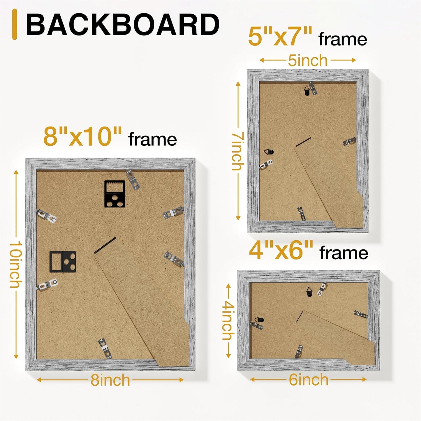 Vittanly 20 Pack Picture Frames Collage Wall Decor, Multi Sizes Including 4pcs 8x10, 8pcs 5x7 and 8pcs 4x6 Photo Frames, Gallery Frame Set for Wall or Tabletop Display, Black, Brown and Dark Grey