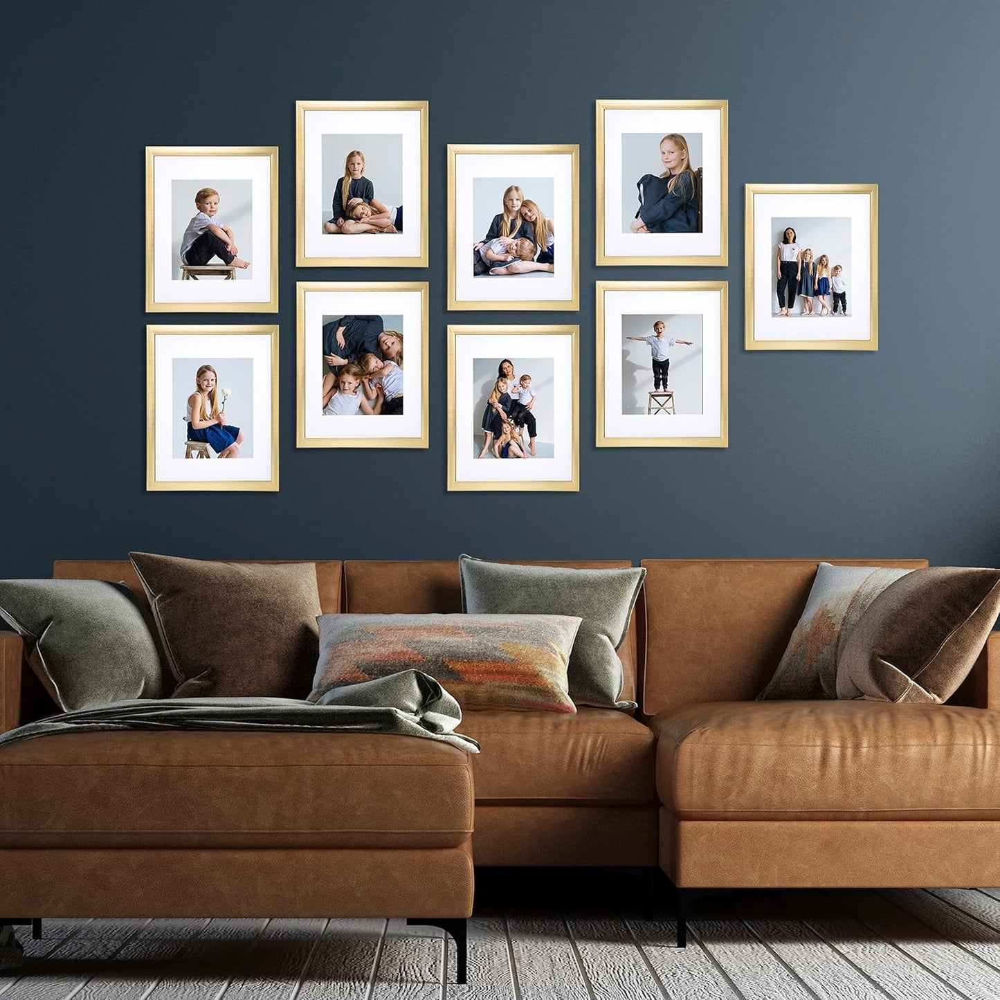 Sheffield Home 9 Piece Gallery Wall Frame Set, 11x14 in. matted to 8x10 in. (Matte Black)