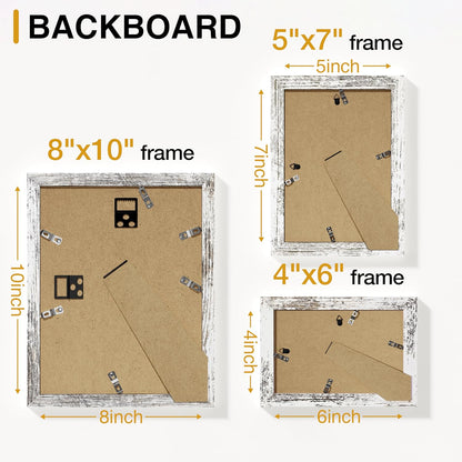 Vittanly 20 Pack Picture Frames Collage Wall Decor, Multi Sizes Including 4pcs 8x10, 8pcs 5x7 and 8pcs 4x6 Photo Frames, Gallery Frame Set for Wall or Tabletop Display, Black, Brown and Dark Grey