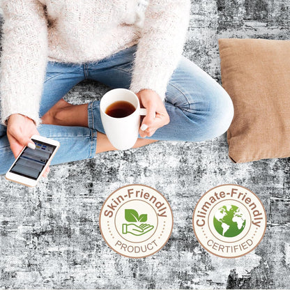 2x3 Washable Non-Slip Area Rug - Soft Low Pile Throw Rug for Kitchen Entryway Bedroom - Modern Indoor Door Mat with Rubber Backing (Beige Grey) - Colors B
