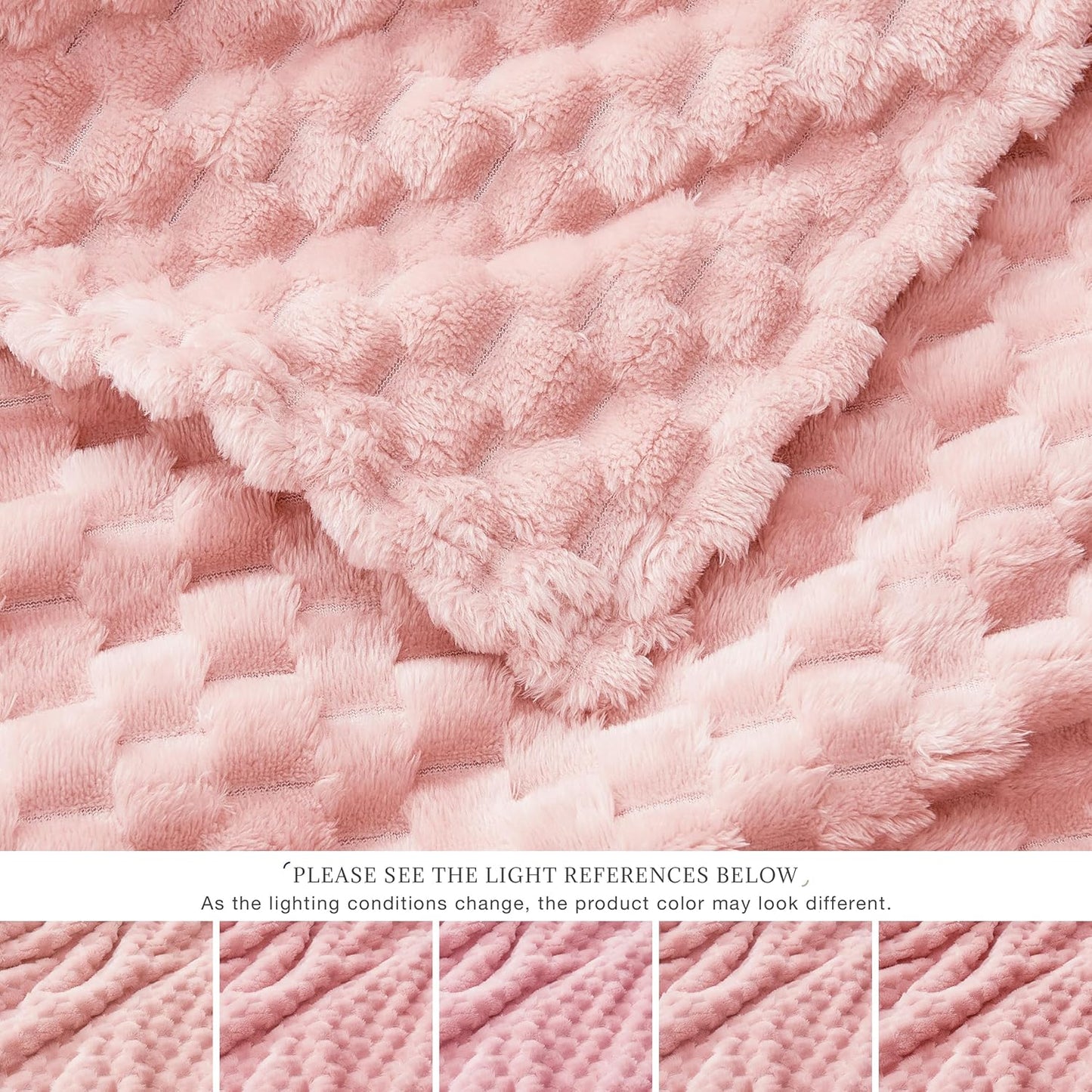 EXQ Home Fleece Throw Blanket for Couch or Bed - 3D Imitation Turtle Shell Jacquard Decorative Blankets - Cozy Soft Lightweight Fuzzy Flannel Blanket Suitable for All Seasons(50"×60",Beige)