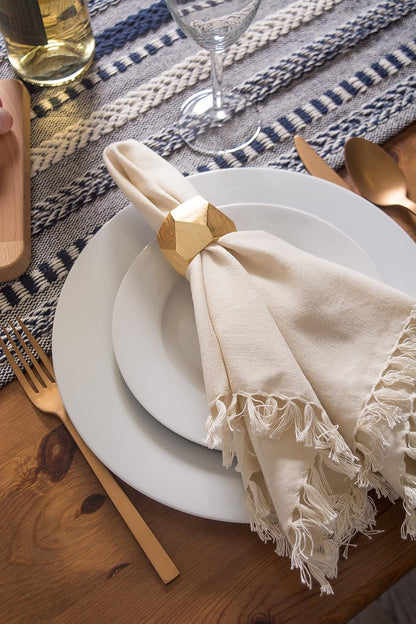 DII Farmhouse Braided Stripe Table Runner Collection, 15x72 (15x77, Fringe Included), Black