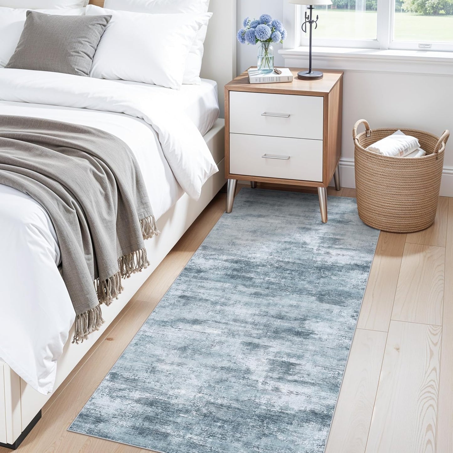 2x3 Washable Non-Slip Area Rug - Soft Low Pile Throw Rug for Kitchen Entryway Bedroom - Modern Indoor Door Mat with Rubber Backing (Beige Grey) - Colors B