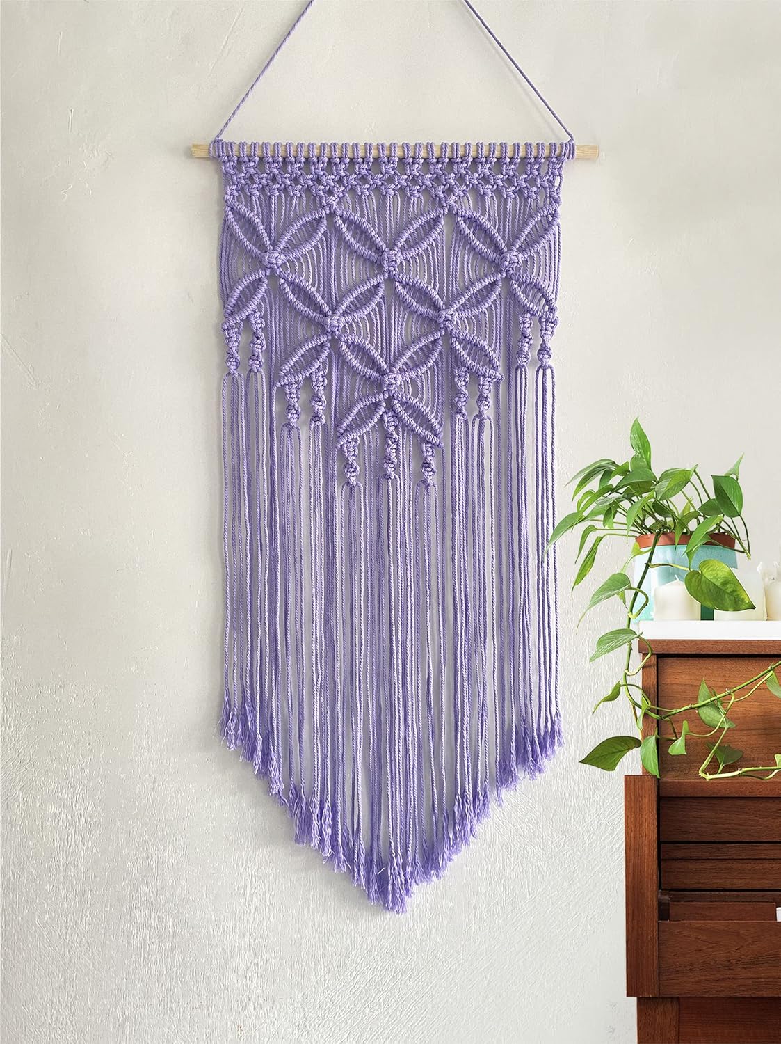 Handmade Cotton Home Decor Macrame Wall Hanging Navy