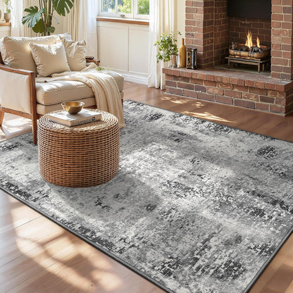 Ompaa 2x6 Rug Runners for Hallways Kitchen Runner Rug Non Slip Washable Grey Long Runner Rugs with Rubber Backing Soft Abstract Carpet Runner for Hallways, Kitchen, Bedroom, Bathroom, Entryway - Colors B