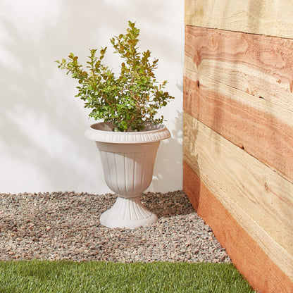 Arcadia Garden Products PL10CP Classic Traditional Plastic Urn Planter Indoor/Outdoor, 15" x 13", Brushed Copper