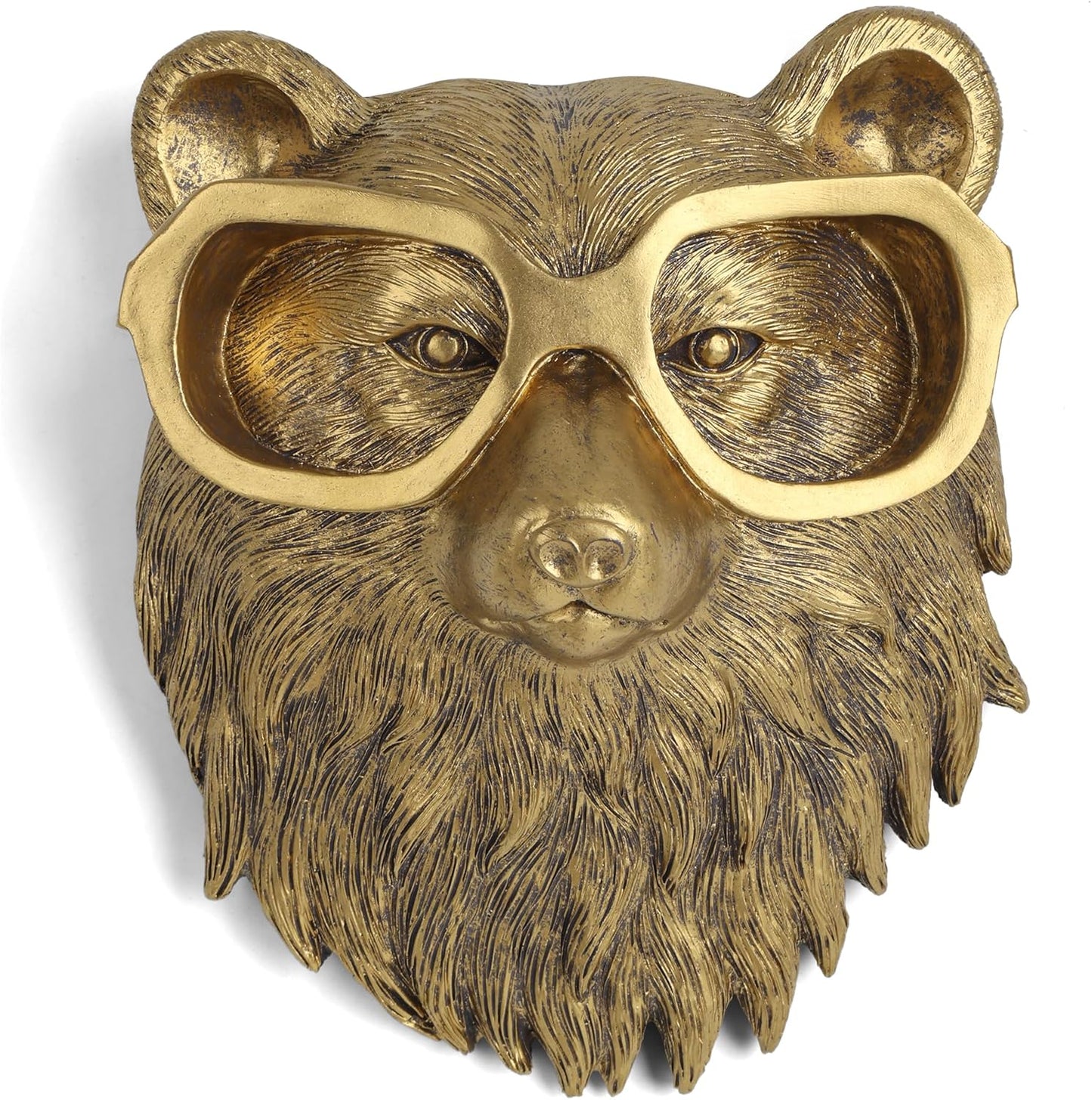 UITWMKTG 5 Pack Animal Head Wall Decor Gold Wall Sculpture Home Decor for Office Bedroom Modern Decor for Men Women