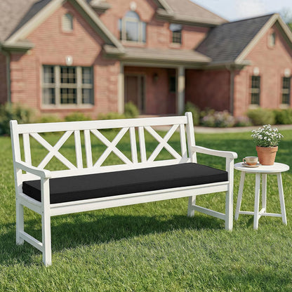 Outdoor Bench Cushion, Water-Resistant & Fade-Resistant, Porch Swing Cushions with Ties, Patio Furniture Seat Pads for Garden Loveseat Settee, Removable Cover Non-Slip Bottom, 48 x 16 Inch, Natural