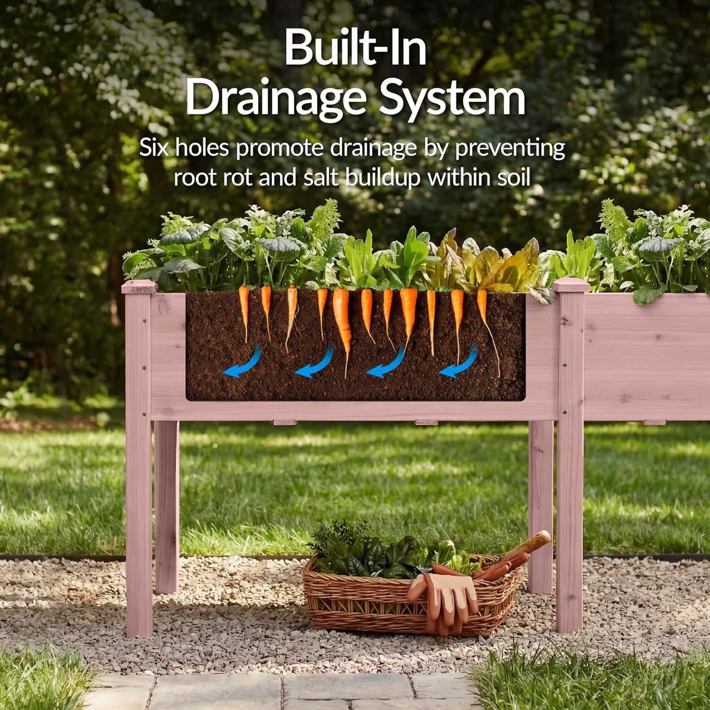 Best Choice Products 72x24x30in Raised Garden Bed, Elevated Wood Planter Box Stand for Backyard, Patio, Balcony w/Divider Panel, 6 Legs, 300lb Capacity - Natural