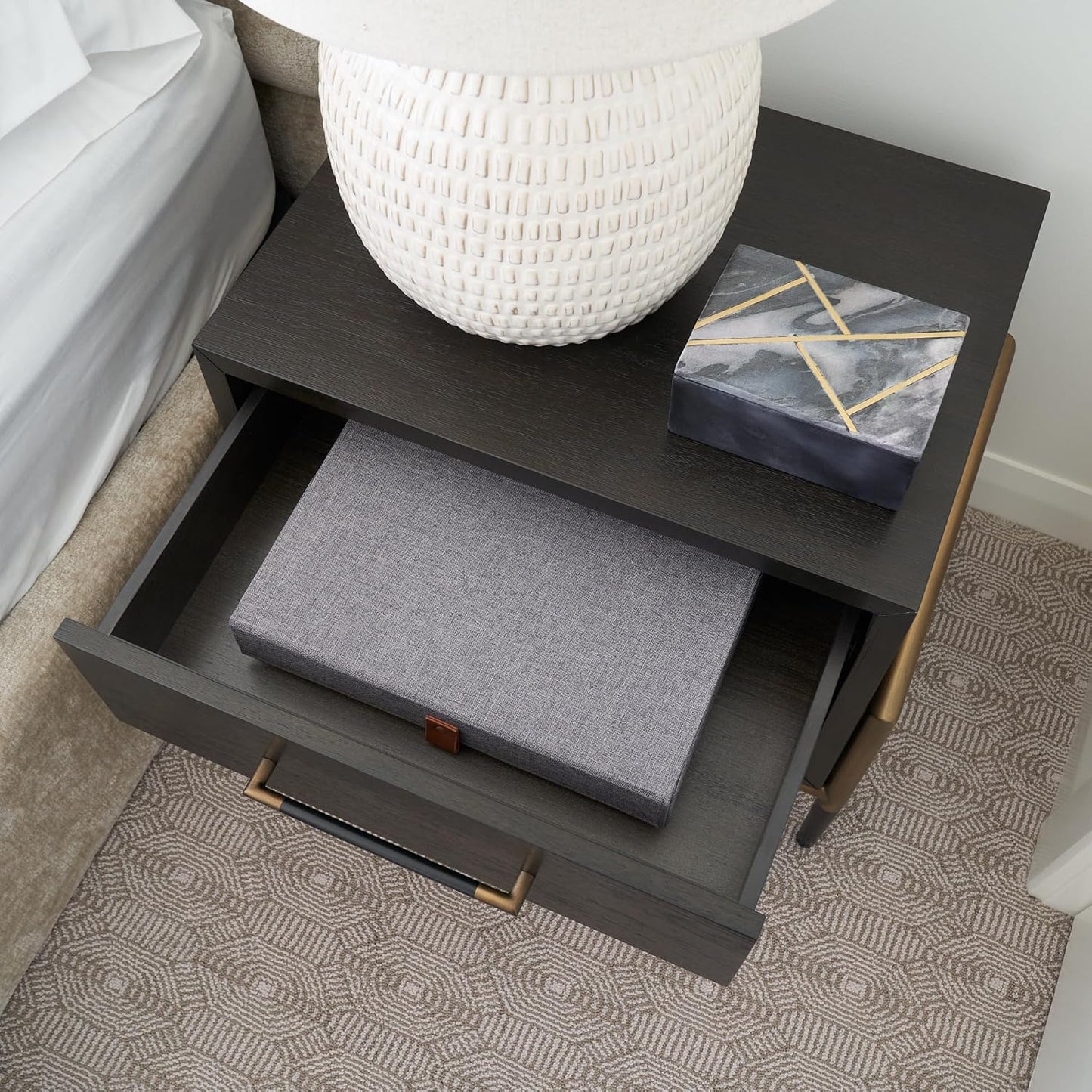 ZICOTO Decorative Photo Storage Box with Lid - A Beautiful Linen Organizer Perfect to Safely Store Your Pictures, Documents, Scrapbooking Supplies, Keepsakes and Other Memories in Style
