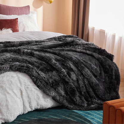 Bedsure GentleSoft Fluffy Fuzzy Faux Fur Throw Blanket for Couch, Soft Sherpa Fleece Cozy Gifts for Women, Plush Bed Blanket Room Decor for Men, Thick Warm Minky Teen Gifts Winter Bedding