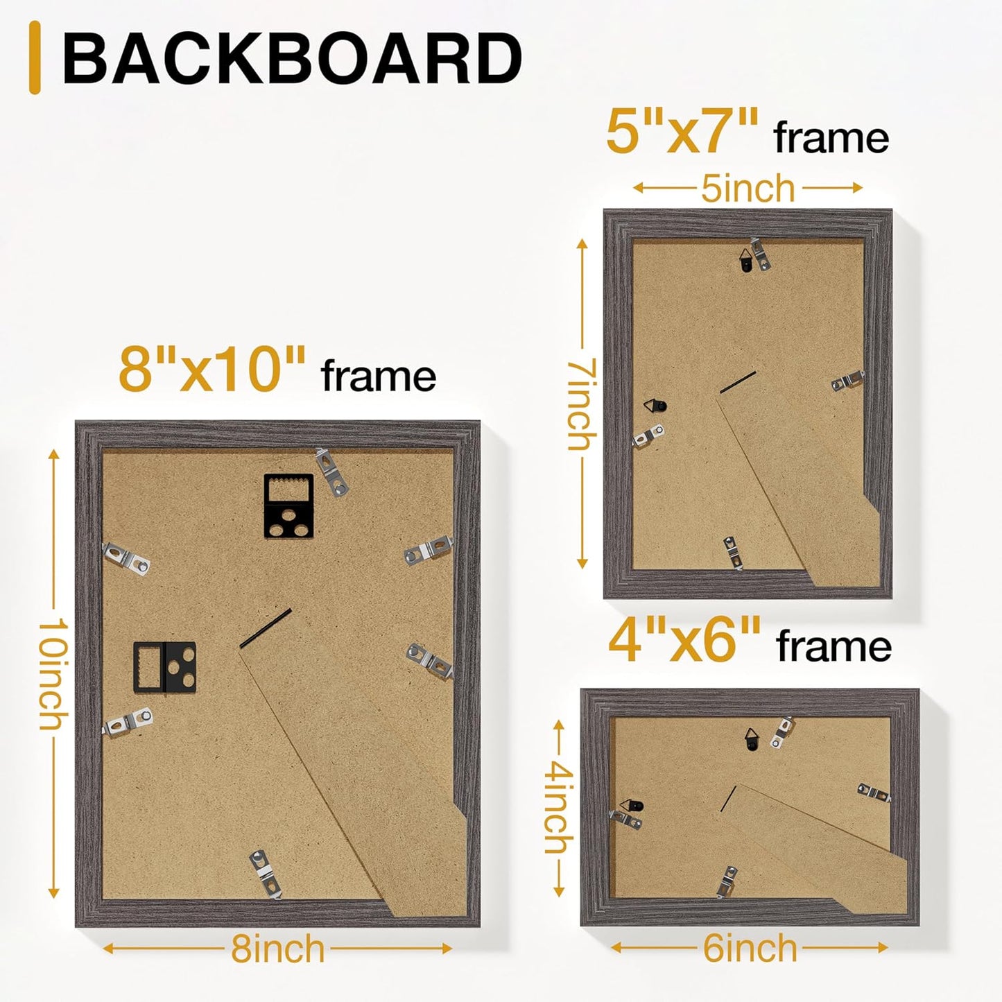 Vittanly 15 Pack Picture Frames Collage Wall Decor for Mounting or Tabletop Display, Gallery Frame Set for Family, Multi Sizes Including 3pcs 8x10, 6pcs 5x7, 6pcs 4x6, Black