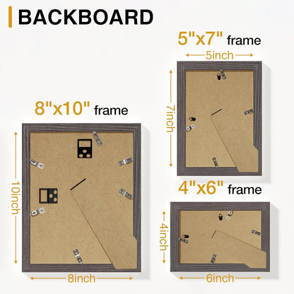 Vittanly 15 Pack Picture Frames Collage Wall Decor for Mounting or Tabletop Display, Gallery Frame Set for Family, Multi Sizes Including 3pcs 8x10, 6pcs 5x7, 6pcs 4x6, Black