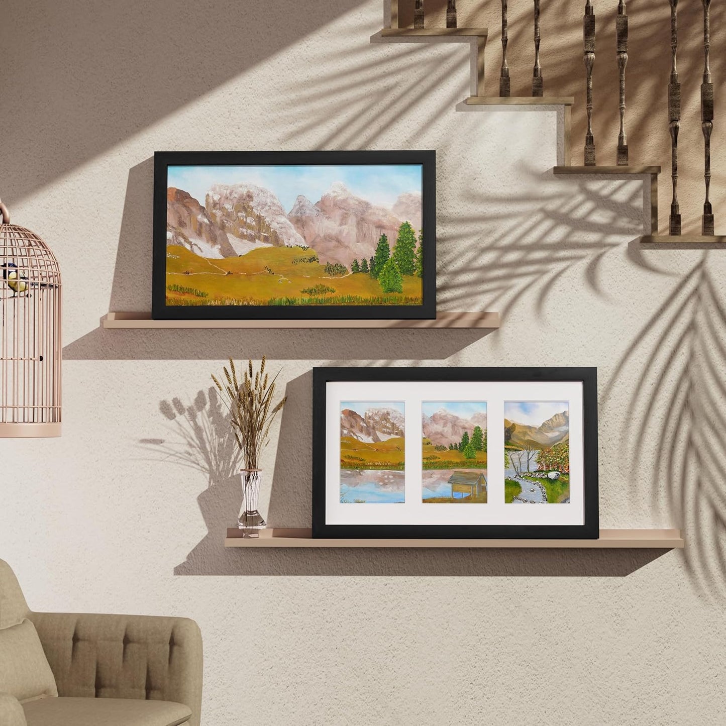 Vittanly 11x14 Collage Picture Frame, Displays 5Pcs 4x6 Pictures with Mat or 1Pcs 11x14 without Mat for Wall Mounting, Picture Frames Collage Wall Decor in Black, 1 Pack