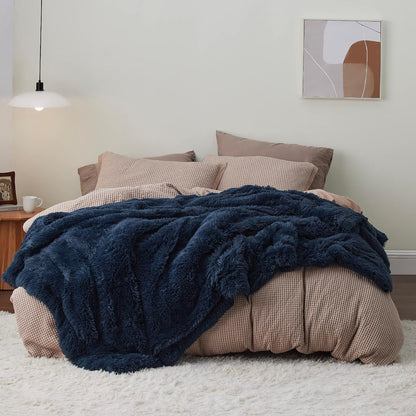 Bedsure GentleSoft Fluffy Fuzzy Faux Fur Throw Blanket for Couch, Soft Sherpa Fleece Cozy Gifts for Women, Plush Bed Blanket Room Decor for Men, Thick Warm Minky Teen Gifts Winter Bedding