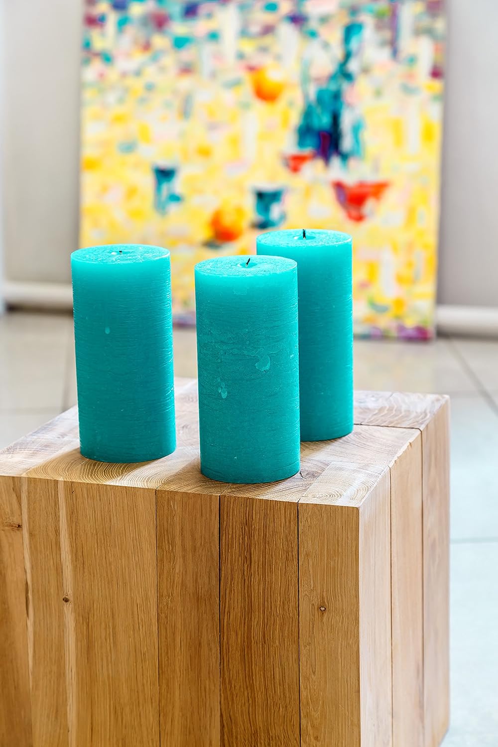 Melt Candle Pillar Candles, 3 Pack - Unscented Candles for Home, Church, Weddings, & More - 3" x 4", Ivory