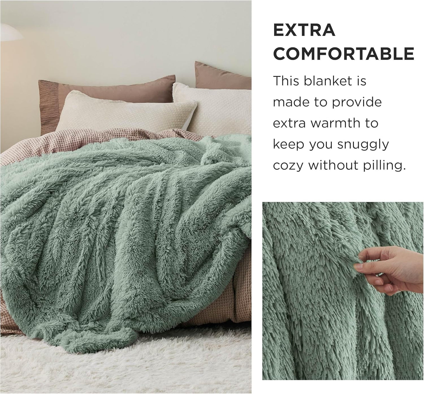 Bedsure GentleSoft Fluffy Fuzzy Faux Fur Throw Blanket for Couch, Soft Sherpa Fleece Cozy Gifts for Women, Plush Bed Blanket Room Decor for Men, Thick Warm Minky Teen Gifts Winter Bedding