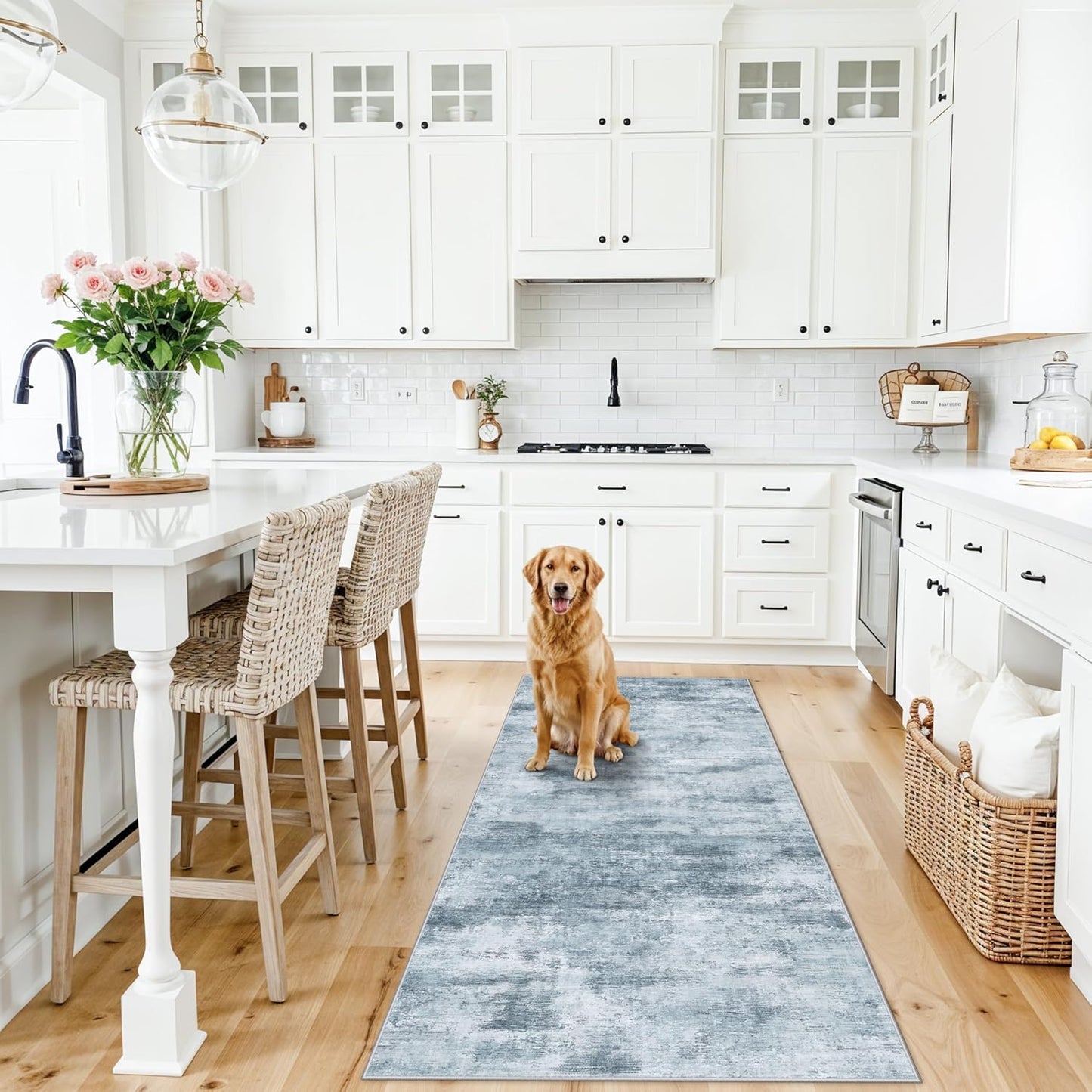 2x3 Washable Non-Slip Area Rug - Soft Low Pile Throw Rug for Kitchen Entryway Bedroom - Modern Indoor Door Mat with Rubber Backing (Beige Grey) - Colors B