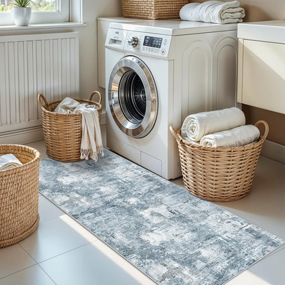 2x3 Washable Non-Slip Area Rug - Soft Low Pile Throw Rug for Kitchen Entryway Bedroom - Modern Indoor Door Mat with Rubber Backing (Beige Grey) - Colors A