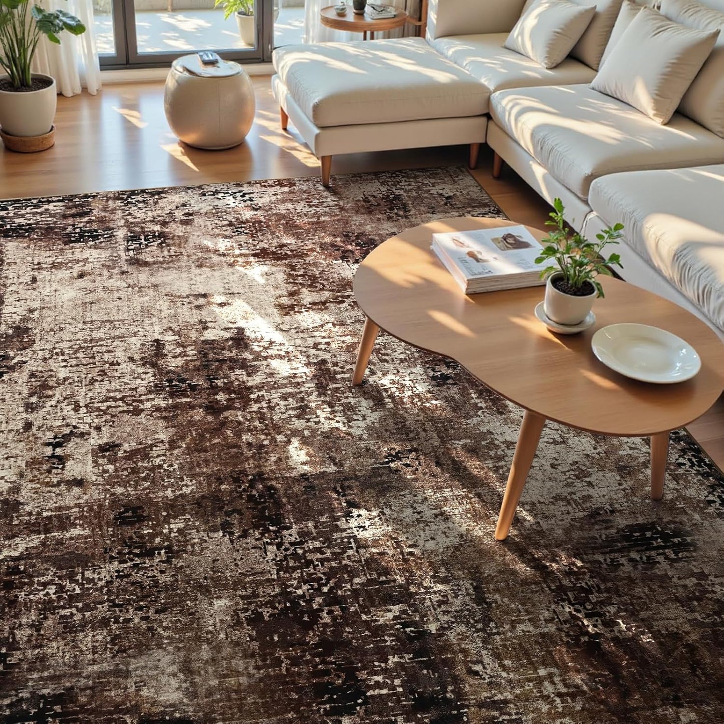 Ompaa 2x6 Rug Runners for Hallways Kitchen Runner Rug Non Slip Washable Grey Long Runner Rugs with Rubber Backing Soft Abstract Carpet Runner for Hallways, Kitchen, Bedroom, Bathroom, Entryway - Colors A