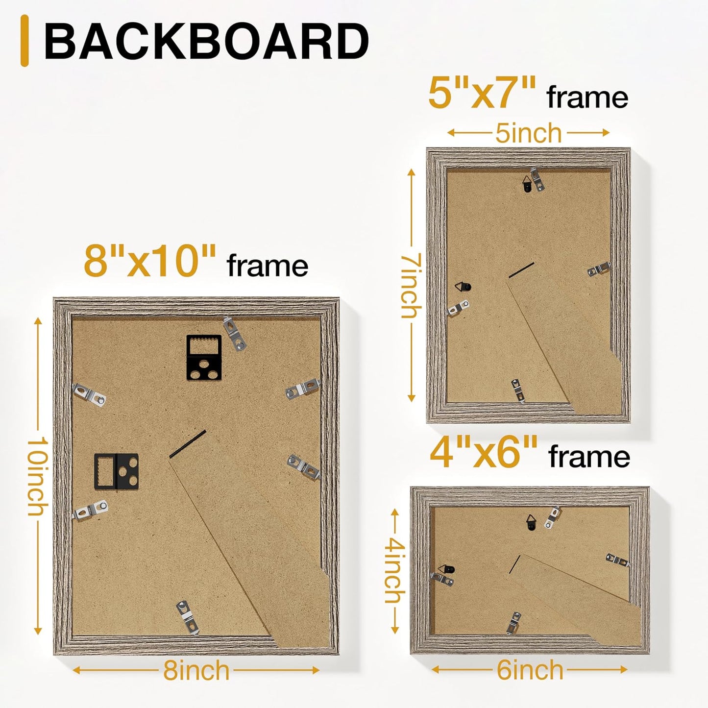 Vittanly 15 Pack Picture Frames Collage Wall Decor for Mounting or Tabletop Display, Gallery Frame Set for Family, Multi Sizes Including 3pcs 8x10, 6pcs 5x7, 6pcs 4x6, Black