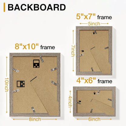 Vittanly 15 Pack Picture Frames Collage Wall Decor for Mounting or Tabletop Display, Gallery Frame Set for Family, Multi Sizes Including 3pcs 8x10, 6pcs 5x7, 6pcs 4x6, Black