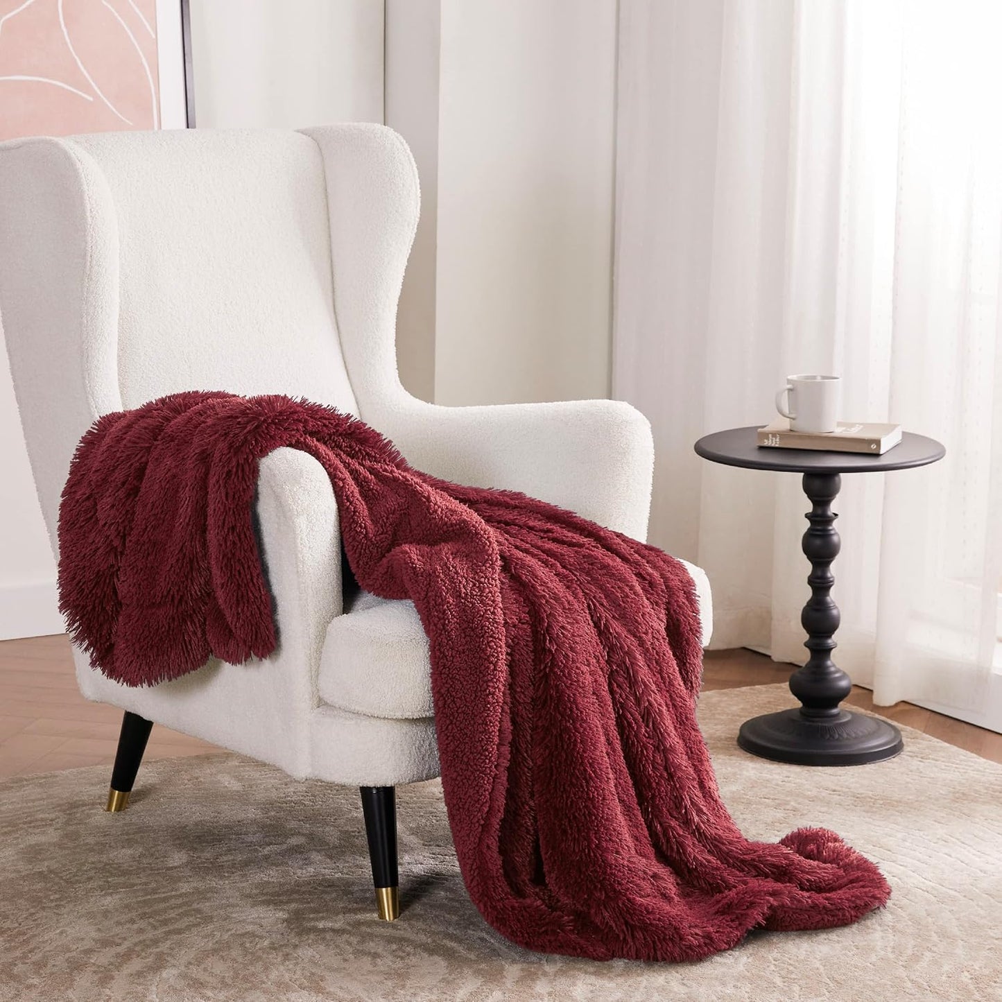 Bedsure GentleSoft Fluffy Fuzzy Faux Fur Throw Blanket for Couch, Soft Sherpa Fleece Cozy Gifts for Women, Plush Bed Blanket Room Decor for Men, Thick Warm Minky Teen Gifts Winter Bedding