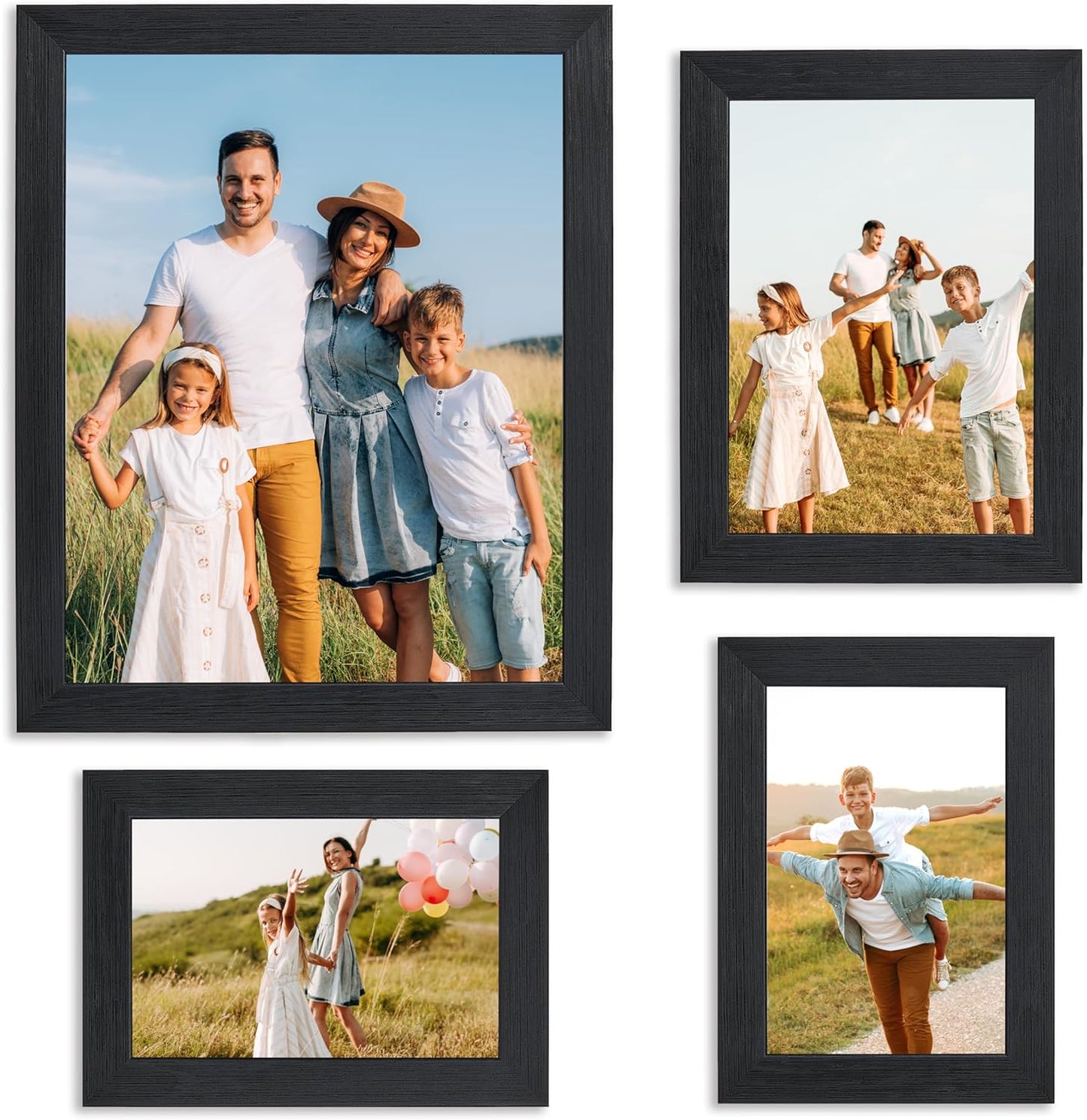 Sheffield Home 9 Piece Gallery Wall Frame Set, 11x14 in. matted to 8x10 in. (Matte Black)