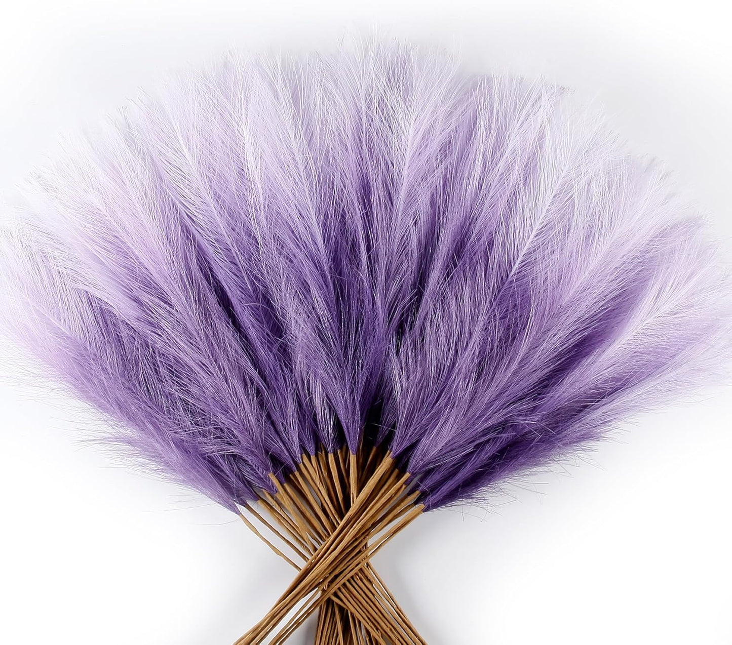 20Pcs Navy Blue Gradient and White Faux Pampas Grass Decor, 21.7"" Pompas Grass Flower Arrangement and Vase Filler for Boho Home Wedding Decoration, Black