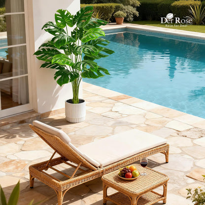 Der Rose 28" Fake Plants Large Artificial Monstera Faux Potted Plants Indoor Tall for Outdoor Living Room House Floor Front Porch Tree Decor