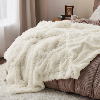 Bedsure GentleSoft Fluffy Fuzzy Faux Fur Throw Blanket for Couch, Soft Sherpa Fleece Cozy Gifts for Women, Plush Bed Blanket Room Decor for Men, Thick Warm Minky Teen Gifts Winter Bedding