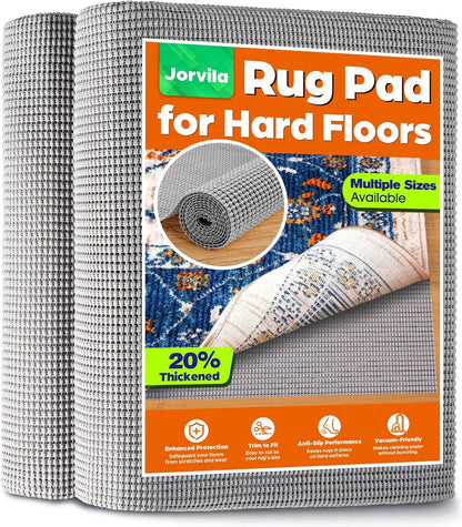 Jorvila Non-Slip Rug Pad Gripper 8x10 Feet, Anti Skid Mat for Under Area Rugs, Keeps Rugs in Position and Safe, Thick Cushioned Carpet Pad for Hardwood Floors Protection